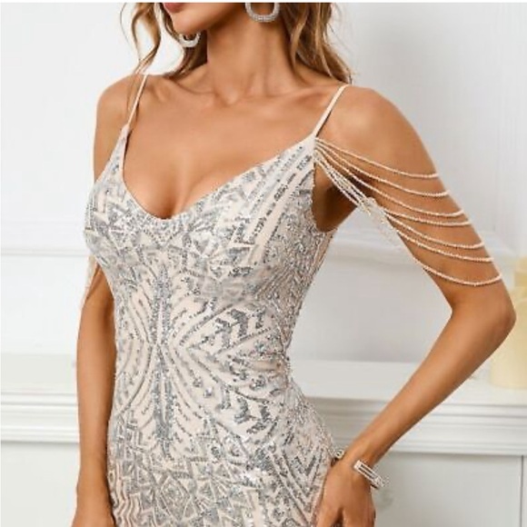 Sequin Mermaid Hem Formal Dress Gala Dress size S - Picture 2 of 16